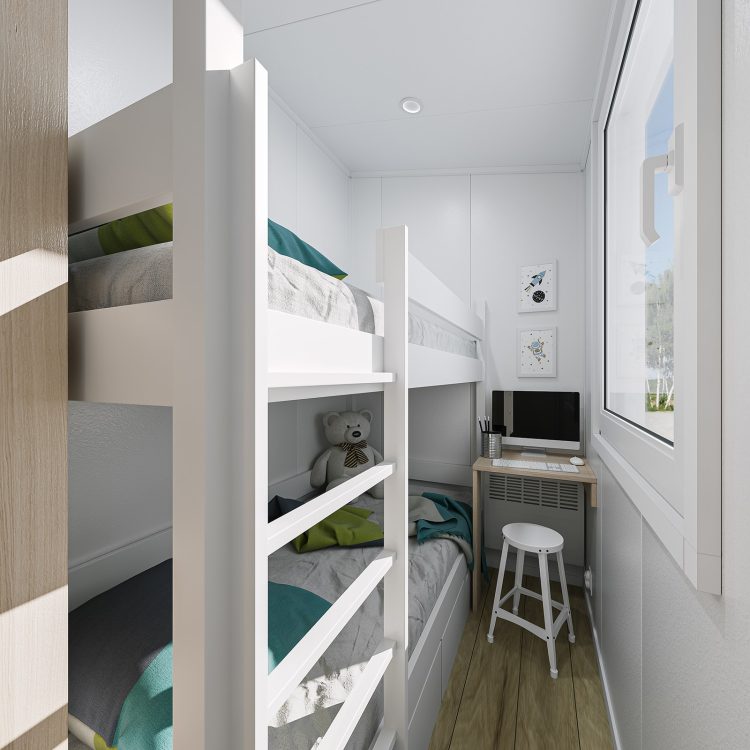 Domek mobilny model B sypialnia