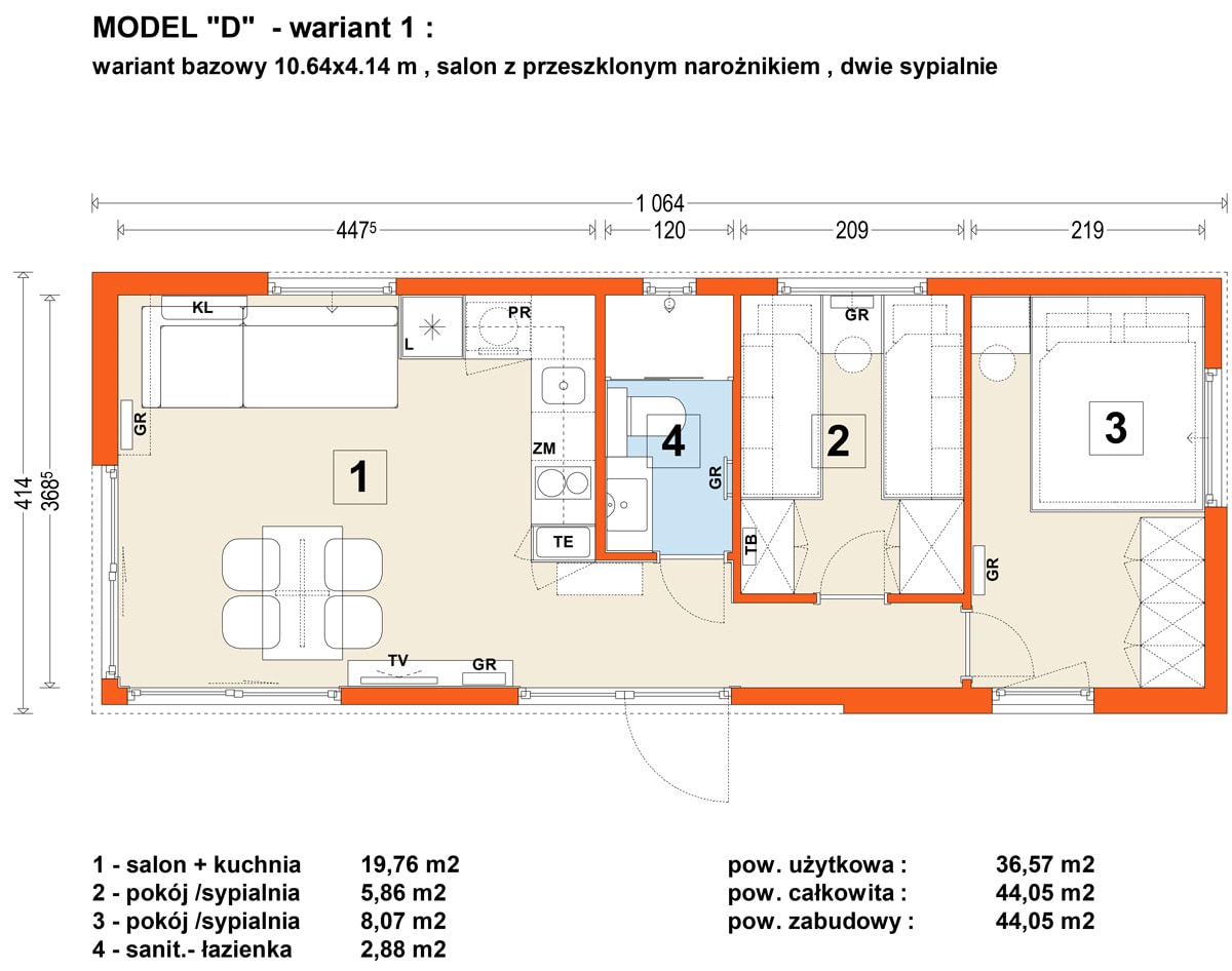 Plans of the mobile house D